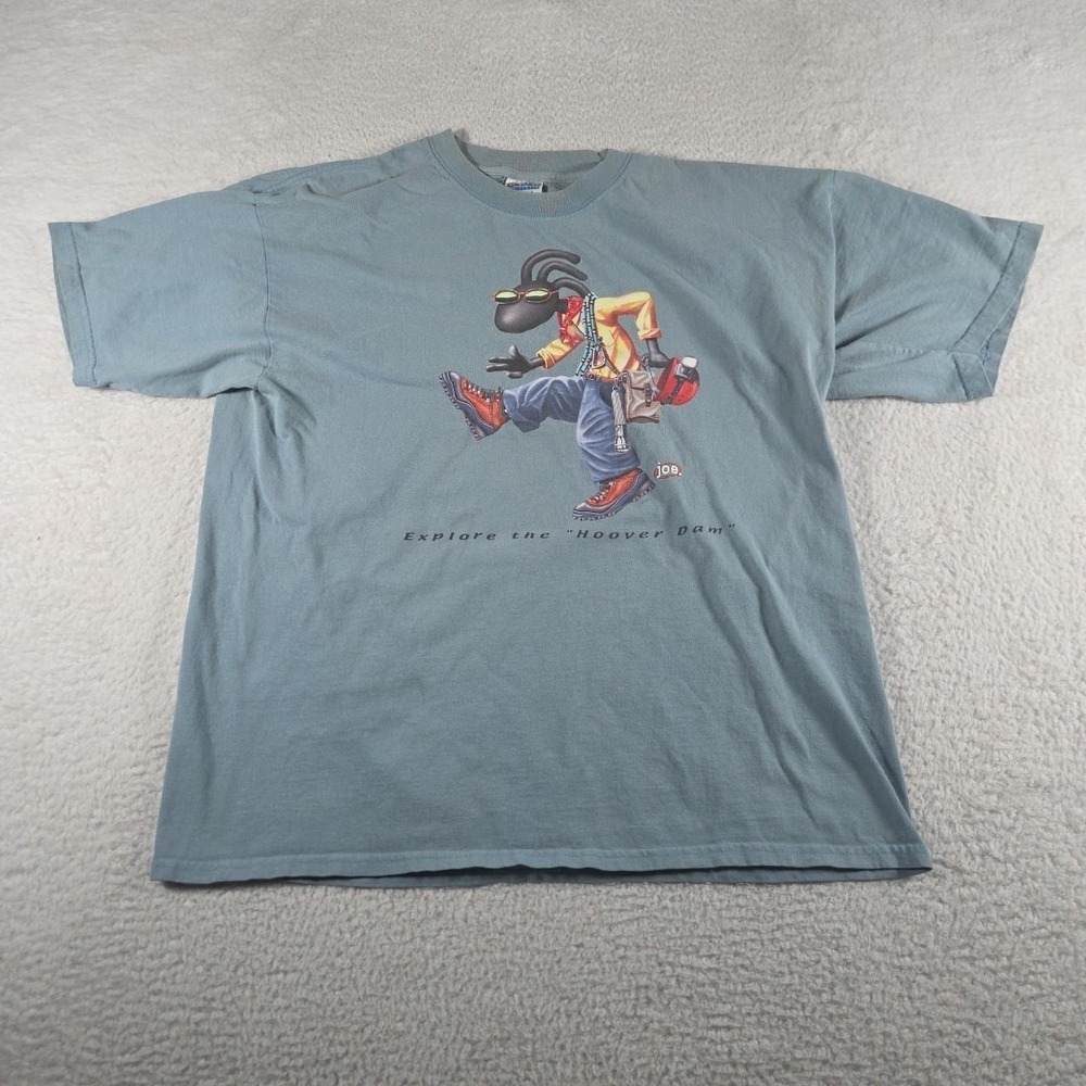Vintage Hoover Dam Shirt Mens‎ XL Y2K Blue Tee Shirt